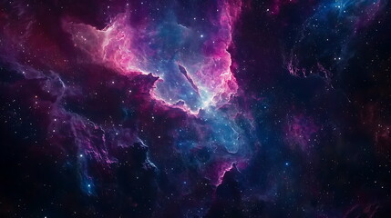 Obraz premium Breathtaking colorful nebula a mesmerizing display of vibrant hues in the vastness of deep space unveiled