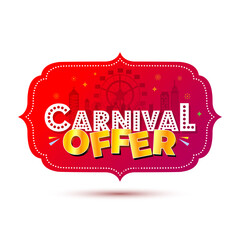 Logo and background design for Carnival celebration. Carnival offer, sale, and deals concept.