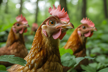Fototapeta premium rooster in the farm. Generative AI