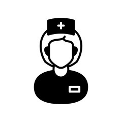 Nurse Glyph Icon, Vector illustration