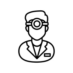 ENT Specialist Outline Icon, Vector illustration