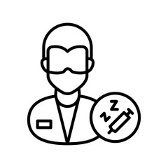 Anesthesiology Outline Icon, Vector illustration