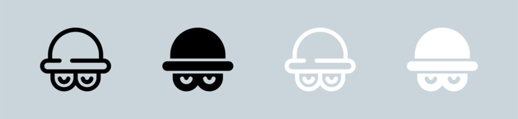 Fototapeta premium Fraud icon set in black and white. Cyber signs vector illustration.