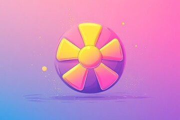 Playful Nuclear Symbol Vector Illustration: Vibrant Cartoon Design for Science, Education, or Fun Projects