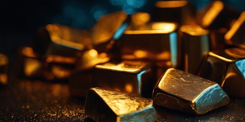 A pile of gold coins on a table