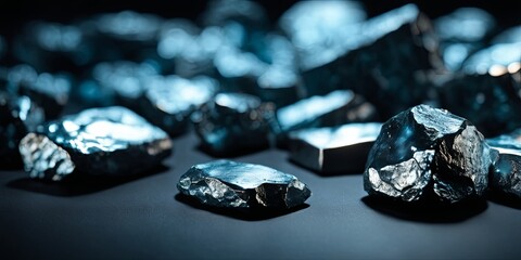 A pile of rocks with a blue hue