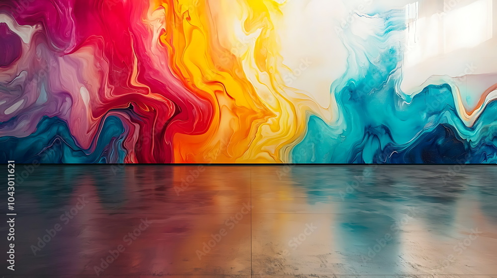 Poster Vibrant swirling patterns a colorful abstract wall mural that enlivens any space with dynamic energy and artistic expression