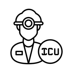 Intensivist Outline Icon, Vector illustration