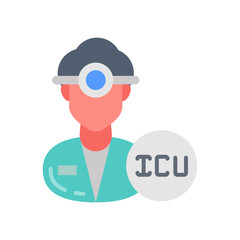 Intensivist Flat Icons, Vector illustration