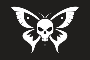 Fototapeta premium Skull and Butterfly Wings Design Representing Life, Death, and Dark Mystical Themes