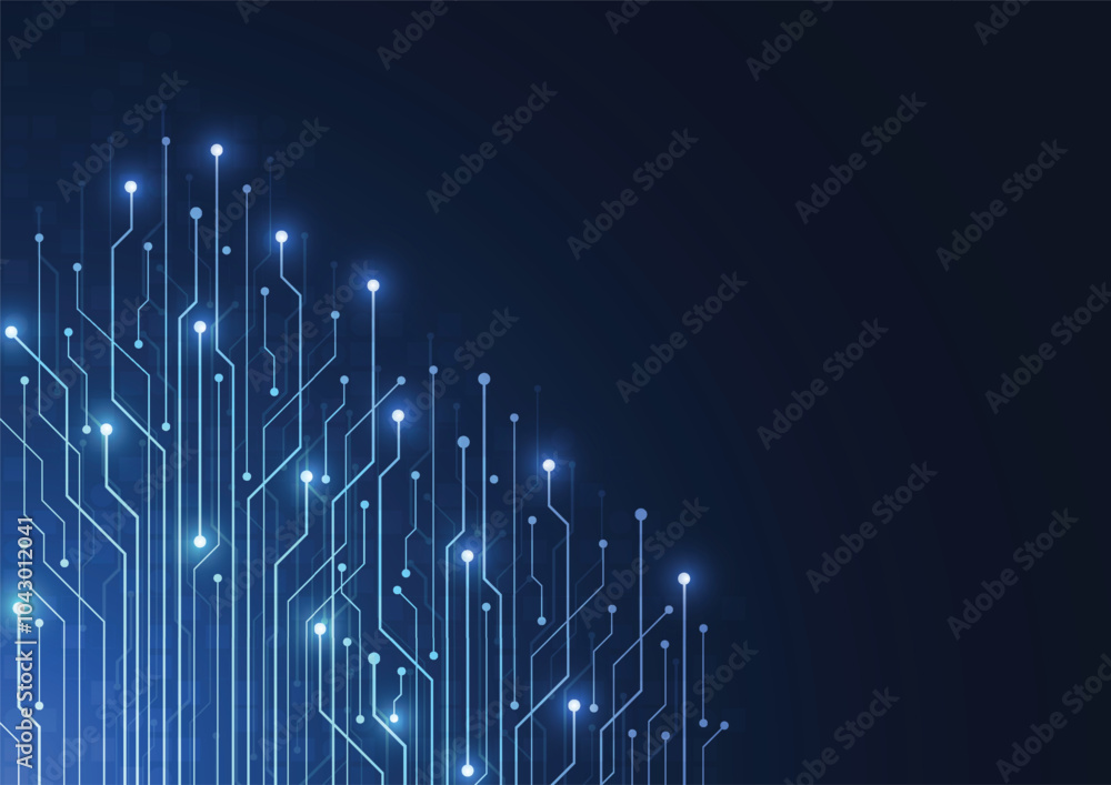 Poster abstract technology circuit board background design. communication dot and line concept. vector illu