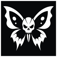 Skull and Butterfly Wings Design Representing Life, Death, and Dark Mystical Themes