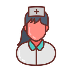 Patient Attendant Filled Icons , Vector illustration