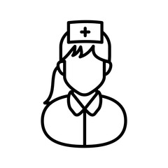 Patient Attendant Outline Icon, Vector illustration