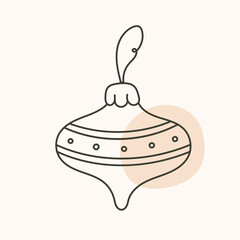 Hand drawn Christmas tree decoration. Doodle vector illustration for winter greeting cards, posters, stickers and seasonal design.