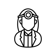 Maxillofacial Outline Icon, Vector illustration