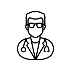 Optometrist Outline Icon, Vector illustration