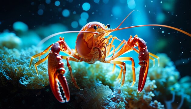 macro shot of a shrimp underwater