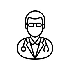 Palliative Carer Outline Icon, Vector illustration