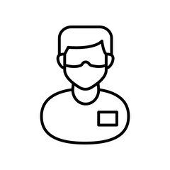 Hospital Sweeper Outline Icon, Vector illustration