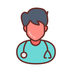 Hospice Worker Filled Icons , Vector illustration