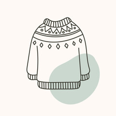 Ugly Christmas sweater illustration. Good for Christmas or Winter designs.