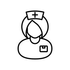 Surgical Nurse Outline Icon, Vector illustration