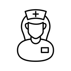 Gerontological Nurse Outline Icon, Vector illustration
