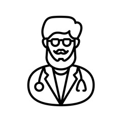 Fototapeta premium Chiropractic Physician Outline Icon, Vector illustration