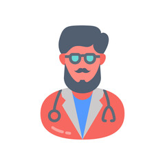 Chiropractic Physician Flat Icons, Vector illustration