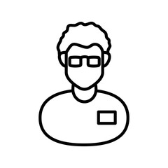 Biomedical Engineer Outline Icon, Vector illustration