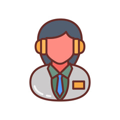 Online Consultant Filled Icons , Vector illustration
