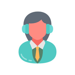 Online Consultant Flat Icons, Vector illustration