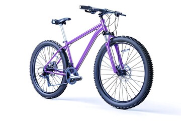 Fototapeta premium Purple bicycle bike isolated on white background