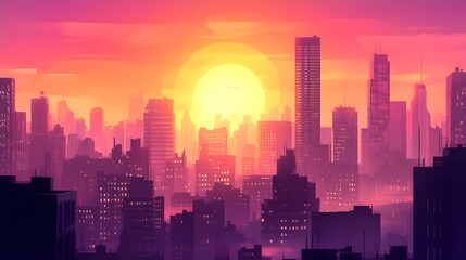 Fototapeta premium Sunset in the city background