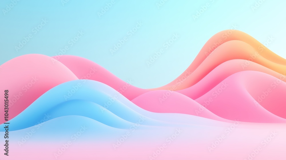 Poster a smooth, gradient background transitioning from deep blue to soft pink, evoking a sense of serenity