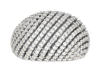 Gold silver Ring with Topaz and Diamonds including clipping path
