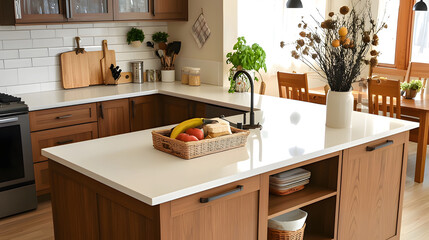 modern kitchen interior with kitchen. Generative AI