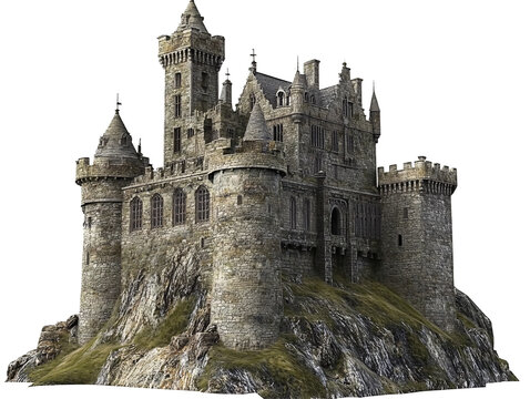 a castle on a hill