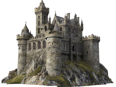 a castle on a hill