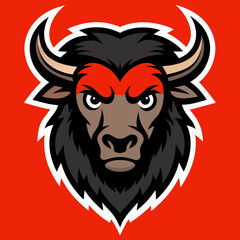 ox head mascot logo vector art illustration