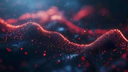 Dark Minimalistic Background with Flowing Lights