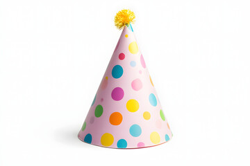 Colorful birthday cap isolated on white background
