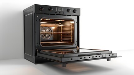 Fototapeta premium Black Oven Isolated on White Background