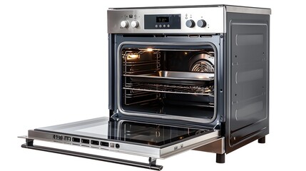 Obraz premium Modern Oven on White Isolated Background