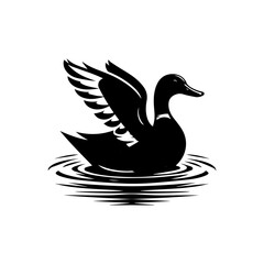 Creative Duck silhouette vector Style with white background