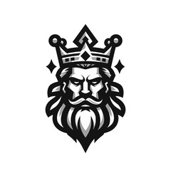 King sports logo mascot. Isolated vector illustration
