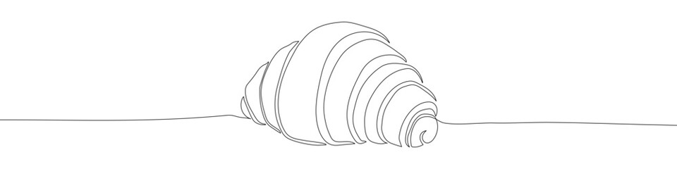 Croissant continuous line drawing vector illustration. Bakery symbol. Morning and breakfast aesthetic illustration