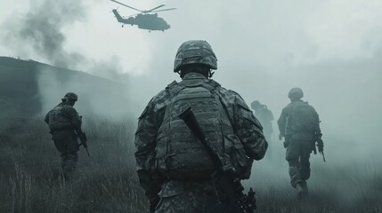 Joint combat operations, showcasing the collaboration between multiple military branches during combat missions