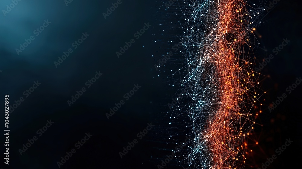 Poster digital transformation concept with mesh networks